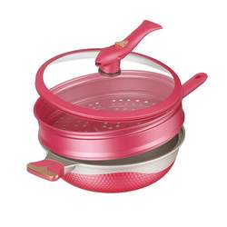 Surma two-color titanium non-stick pan healthy uncoated whale micro-pressure wok household gas induction cooker universal