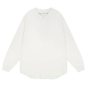 
niko and...T-shirt men's 2026 spring new style cotton henley collar long-sleeved top 639042