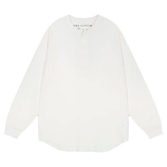 
niko and...T-shirt men's 2026 spring new style cotton henley collar long-sleeved top 639042