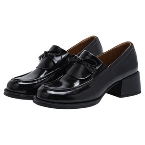
Saturday Thick Soled Loafers Women's Shoes British Commuting Retro Bow 2026 Spring College Single Shoes Leather Shoes Straight