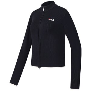 
FILA Official Knitted Sweater Jacket Women's Spring New Tennis Sports Slim Long Sleeve Sweater Cardigan