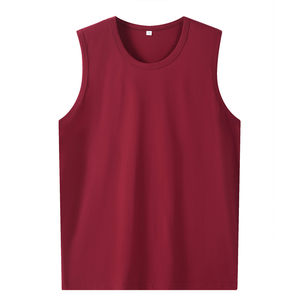 Summer men's pure cotton sleeveless T-shirt loose casual and fat plus bigger fat man custom wide shoulder sleeve vest trendy