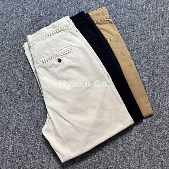 ANCELLM 24aw Paint chino trousers 油漆做旧打褶休闲裤