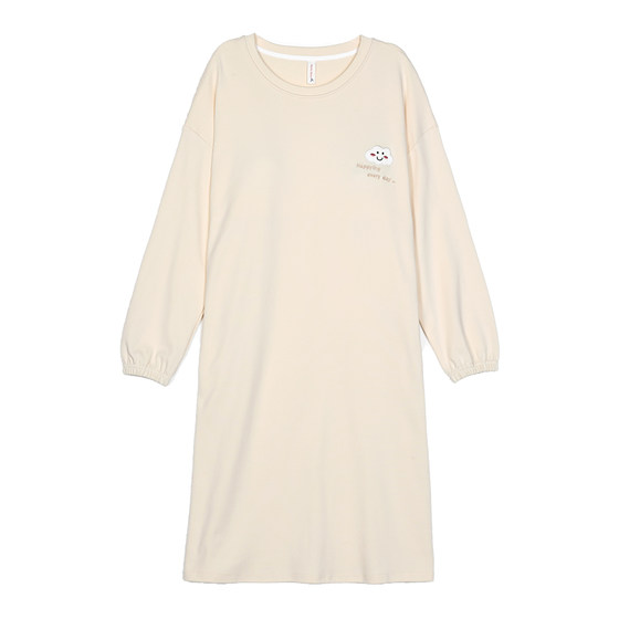 
Nightgown for women autumn pure cotton with chest pad long sleeve cotton autumn and winter ladies elegant light pajamas autumn women's style 2025 new style