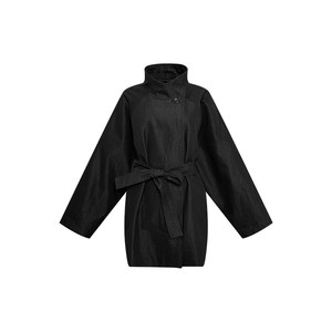 
NAZ large size autumn cotton brocade temperament large version lace-up windbreaker fat mm high-end stand collar casual jacket women