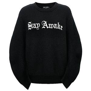 
Vero Moda Outlet Knitted Sweater Women's Autumn and Winter Clearance Loose Round Neck Letter Pattern Casual Sweater Versatile