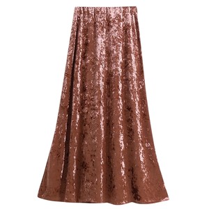 
High-end retro glossy gold velvet fishtail skirt for women autumn and winter 2025 new high-waist slimming hip skirt
