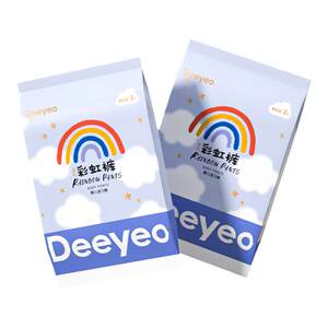 Deyou baby diapers Try to install ultra -thin breathable rainbow pull pants.
