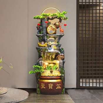 Rocked Mountain Fountain Fountain Living Room Fortune Feng Shui Wheel Office Poly Terry Circular Water Decoration Fish Tank Land Lab
