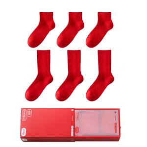 
Banana Red Plan 311S Men and Women Couple Socks Married Stockings Year of Life Socks New Cotton Socks