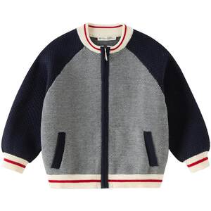 David Bella Boys Prep Knitted Sweater Children's Sweater Cardigan 2026 Fall New Antistatic Top Children's Clothing