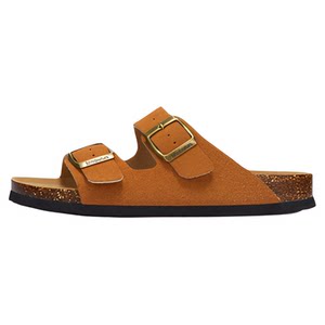 McBulun spring and summer retro lazy flat -bottomed frosted leather Bolken Sky slippers
