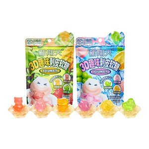 
New issue of Tiantian 3D peeling gummy fun peeling animal shape fruit candy for children to satisfy their greedy food snacks