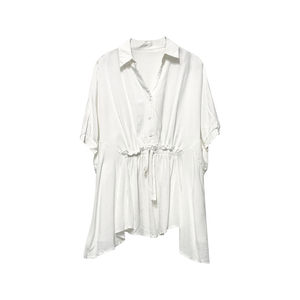 Cool Tiansi Cotton~Pregnant Women's Shirt Summer Top Temperament V-Neck Loose Cover Belly White Shirt Pregnancy and Breastfeeding Shirt