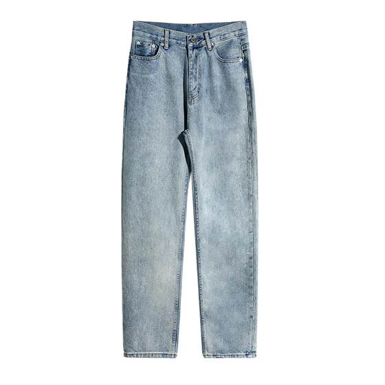 
ALLIN American high street retro blue jeans men's trendy brand casual washed vertical straight loose wide-leg pants