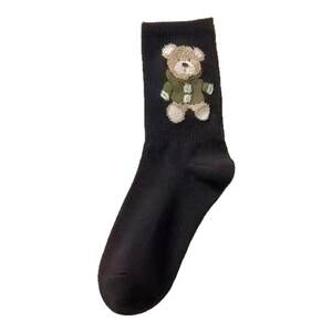 Korean style versatile spring and summer bear style cute cartoon hot medium socks Japanese outer wear stockings
