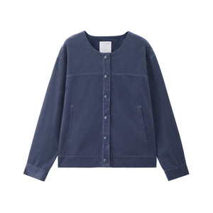 
Giordano casual jacket women's spring new pure cotton corduroy bone-breaking loose round neck jacket 13375659