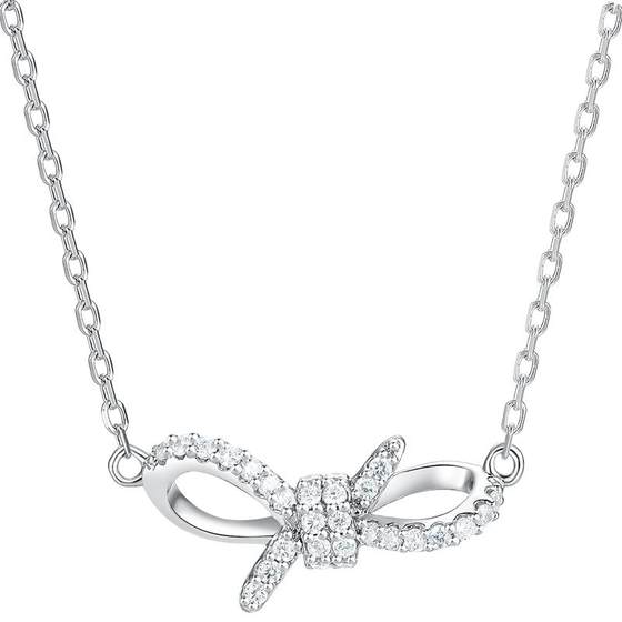 Zhou Dasheng bow necklace sterling silver women's light luxury niche collarbone chain design high-end birthday gift for girlfriend