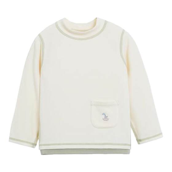 
whitewheat children's 2025 winter new bottoming shirt pocket men's and women's baby wool loose long-sleeved T-shirt