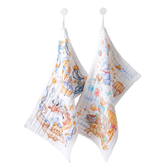 
Jialiya baby gauze saliva towel pure cotton children's rectangular towel cotton gauze towel baby bib bib burp towel