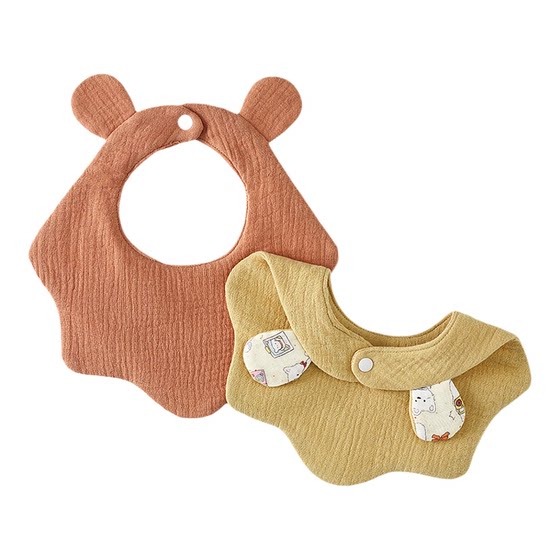 
Tongtai baby bib pure cotton gauze newborn anti-vomiting pad towel baby waterproof breathable double-sided petal bib
