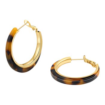 
Ajidou earrings S925 silver tortoiseshell color circle earrings