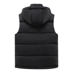 Men's autumn and winter vest down cotton trend hooded hooded shoulder thickened and warm vest leisure horses cuffless jacket
