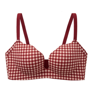 
Six Rabbits Seamless Underwear Women's Small Breast Gathering Antibacterial Bra Suppressing Secondary Breasts Wireless Bra Set