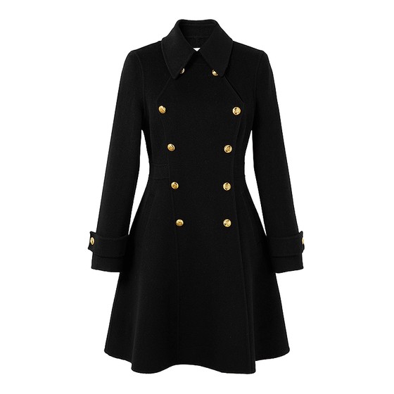 
Qiushui Yiren lapel mid-length simple silhouette wool coat winter 2025 new women's woolen coat