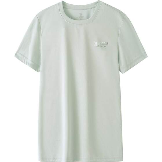 Camel Outdoor Men's Quick Drying T-shirt Dad Short sleeved Summer Round Neck Solid Color Breathable Quick Drying Running T-shirt Sports Top