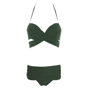 Bikini swimsuit women's split solid color bikini sexy three-point steel ring small breast gathering Bikini swimsuit