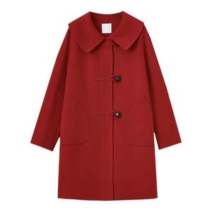 
Shuiyunjian pure wool coat double-sided wool coat for women's college style medium-length flexible female lead 2025 winter style