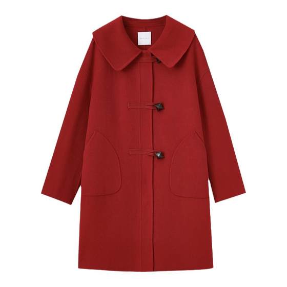 
Shuiyunjian pure wool coat double-sided wool coat for women's college style medium-length flexible female lead 2025 winter style