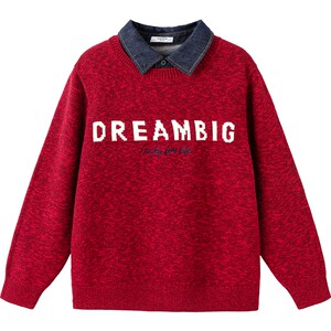
[Same style in shopping malls] Balabala boys' sweaters, medium and large children's sweaters, spring and autumn children's clothing red fake two pieces