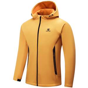 
KELME soft shell windbreaker training jacket men's spring hooded outdoor woven water-repellent plus velvet charge