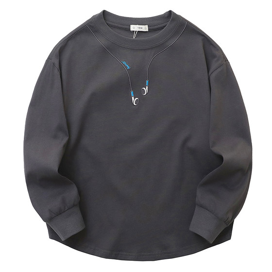 
Boys long-sleeved T-shirt 2026 spring and autumn new style medium and large boys solid color round neck bottoming children's casual tops