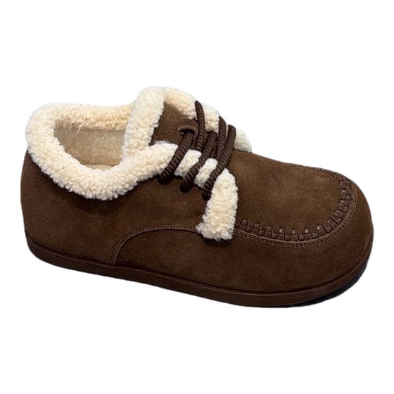 
Ugly and cute big head ~ Retro genuine leather inner heightening kangaroo shoes for women 2025 winter new style plus velvet beanie shoes for outer wear Birkenstock