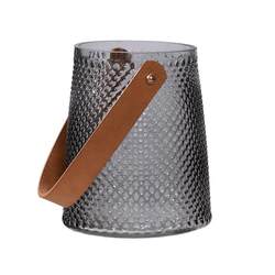 Simple and light luxury glass vase ornament hand-held leather