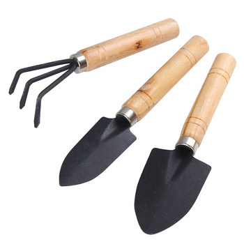 Potted spade gardening tools for planting and cultivating flowers