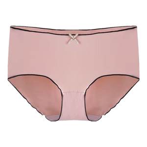 
Ice silk underwear women's markless antibacterial pure cotton crotch girl pure desire shorts tied belly naked sleep antibacterial