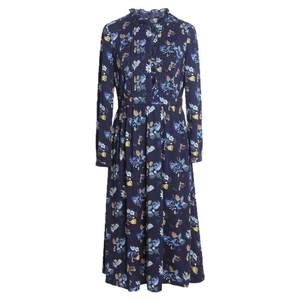 
JAN AN NO Autumn and Winter Large Size Retro Wool Print High Waist Scattered Dress J860249LQ