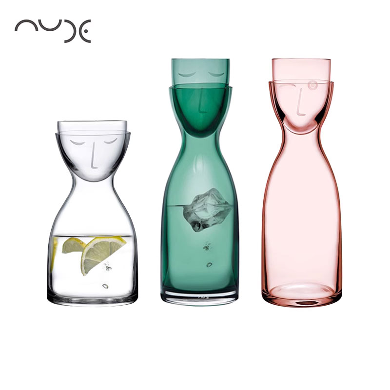NUDE努德土耳其原装进口水晶玻璃人脸杯创意简约家用水壶套装两件