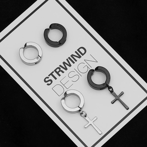 Клипсы из нержавеющей стали, серьги, без проколов ушей