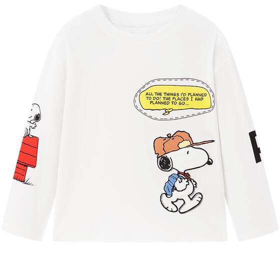 
[Same style at counter] MINIPEACE Snoopy joint boys' long-sleeved T-shirt sun protection UPF50+ new summer wear