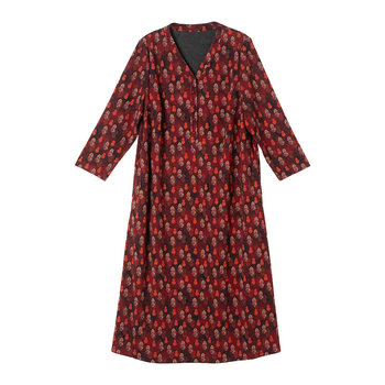 
5d pearlescent cotton blend right shoulder long sleeve dress