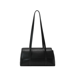 
Nanfeng Chio2nd genuine leather minimalist black baguette bag women's long handle armpit bag commuter portable shoulder bag