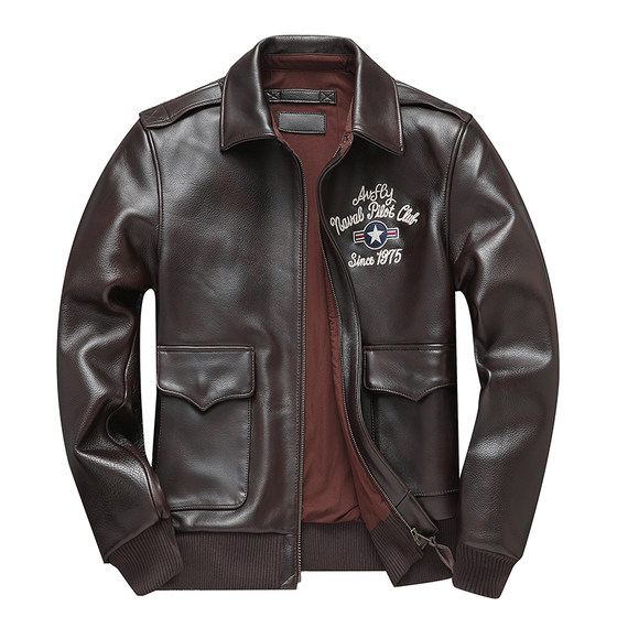 
Men's genuine leather jacket imported first-layer cowhide leather jacket casual A2 heavyweight thickened leather jacket air force flight suit