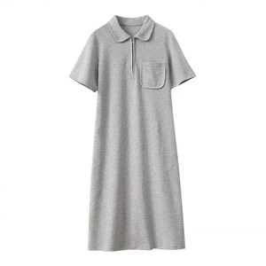 
[LeoMami] Maternity wear, summer temperament, polo collar dress, belly-covering, loose, slimming, casual sweatshirt dress