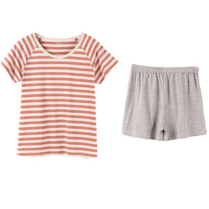 Top 瓜 瓜 顶 顶 Couple pajamas Women's summer cotton home clothing set men's short -sleeved thin models can be worn outside
