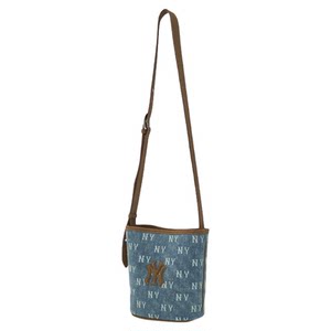 
MLB Genuine New Denim Full Print Old Flower Bucket Bag Women's Versatile Bag Messenger Bag Boston Bag BMMV5